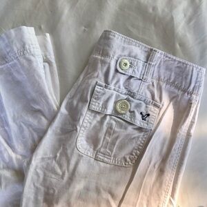 American Eagle Outfitters White Pants with Button Detail
